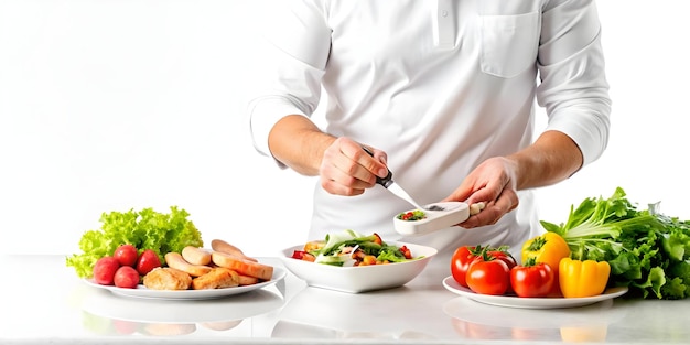 Szef kuchni przygotowujący posiłek